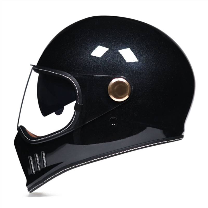 KEFFOR Retro Motorrad Helme, Vintage Motocrosshelme DOT/ECE-zugelassener, Motorradhelm Integralhelme,Motorrad-Halbhelm Mit Offenem Gesicht Herren Damen (Color : A, Size : M=57-58cm) von KEFFOR