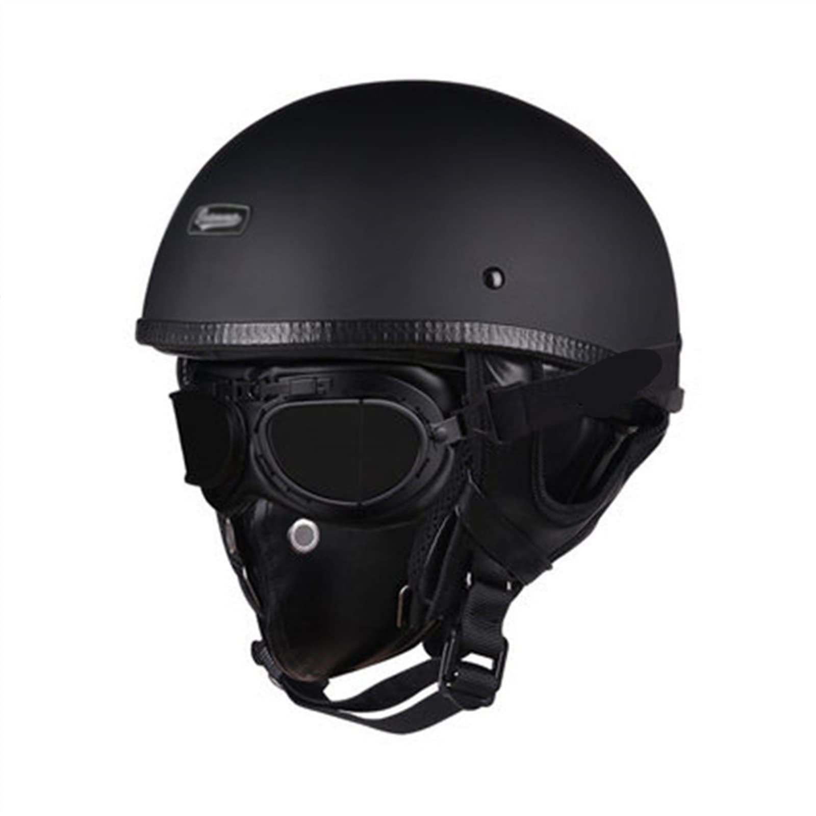 KEFFOR Retro Motorrad Offener Brain Cap Helm, Motorrad Halbe Schale Helm Herren Damen, Motorrad Halbhelme Mit Schutzbrille Mit Maske, Motorradhelm DOT ECE Zertifiziert (Color : D, Size : M=(57-58cm)) von KEFFOR