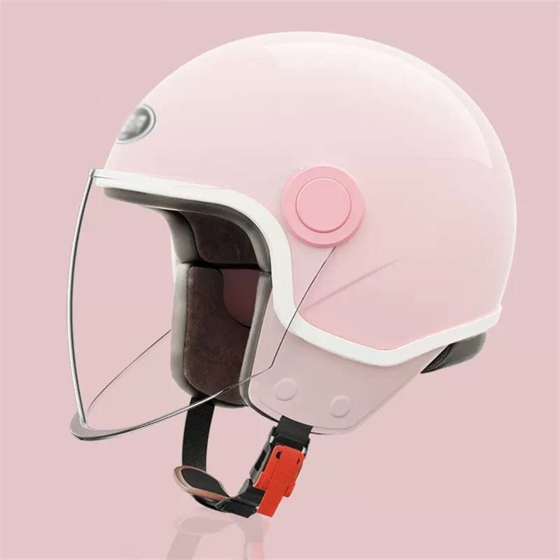 KEFFOR Vintage Motorrad Open Face Helme, Erwachsene Motorrad Halbhelme, Motorradhelm Klapphelme, Mit Visier Offener Helm ECE/DOT Zulassung, Jethelm Für Männer Und Frauen (Color : I, Size : (55-60cm)) von KEFFOR