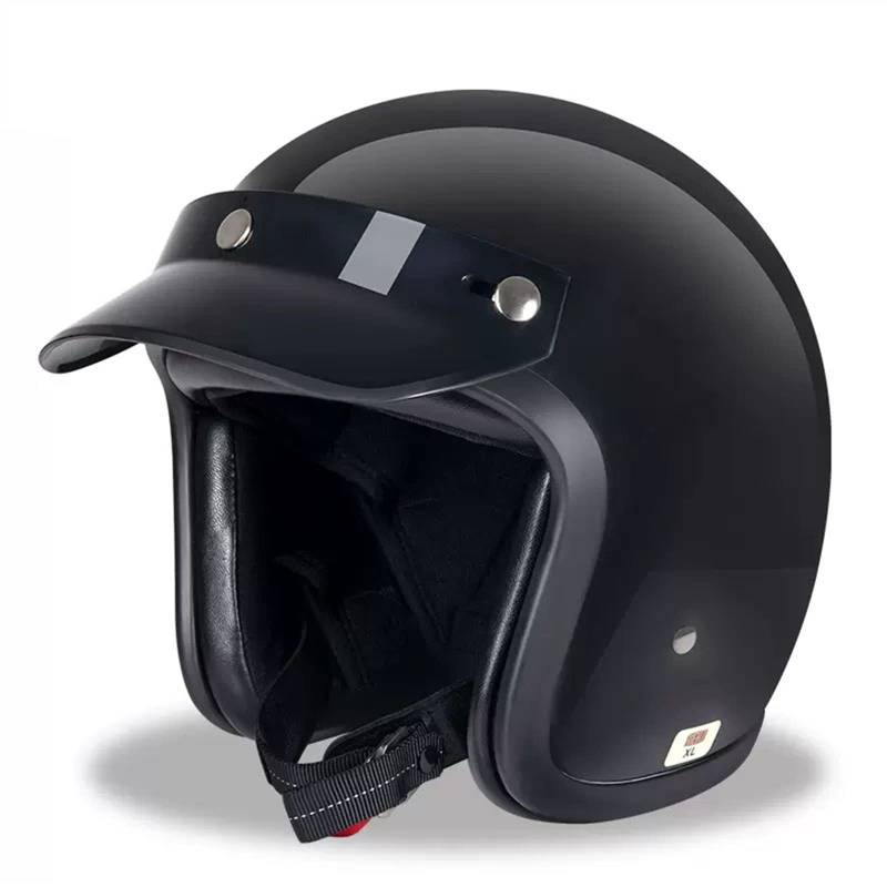 Vintage Motorrad Jethelme DOT/ECE-Zugelassen, Retro Motorradhelm 3/4 Helm Mit Visier, MofaHelm Pilotenhelm Rollerhelm Cruiserhelm, Halber Helm Herren Damen, Halbschale Helm ( Color : F1 , Size : 3XL=( von KEFFOR