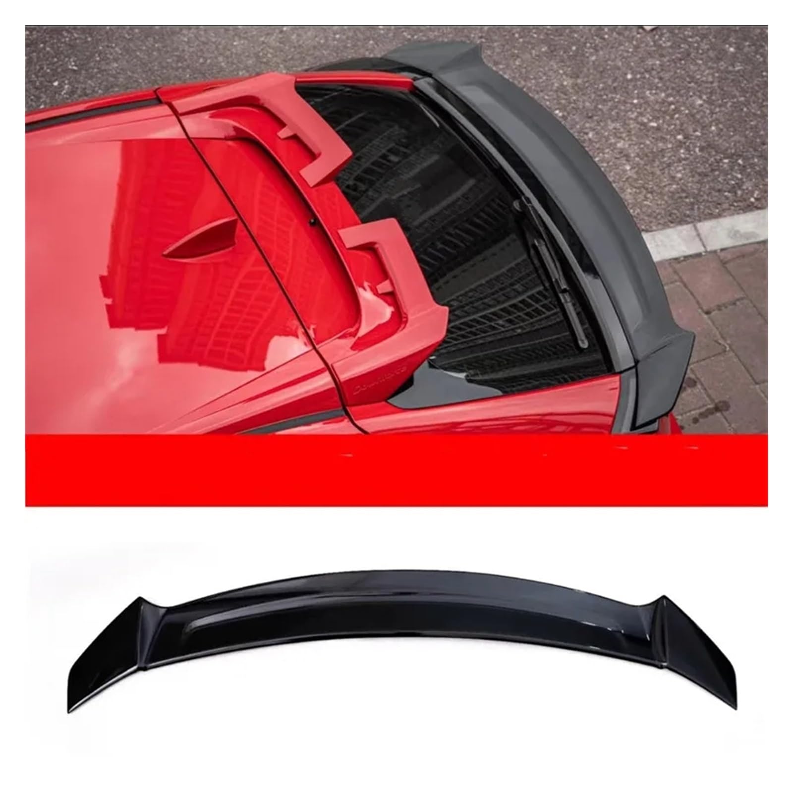 Auto Heckspoiler Für Civic FK7 2016 2017 2018 2019 2020 2021 Fließheck Dachspoiler ABS Heckspoiler Flügel Auto Außen Tuning Zubehör Spoiler Flügel(Gloss Black) von KEFFUBPG