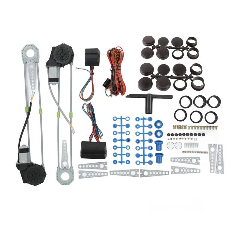 Fensterheber Universal Für 2 Tür Pickup LKW Vans SUVs 12V Power Fensterheber Regler Conversion Kit Mit Power Harness Elektrischer Fensterheber(Style A) von KEFFUBPG