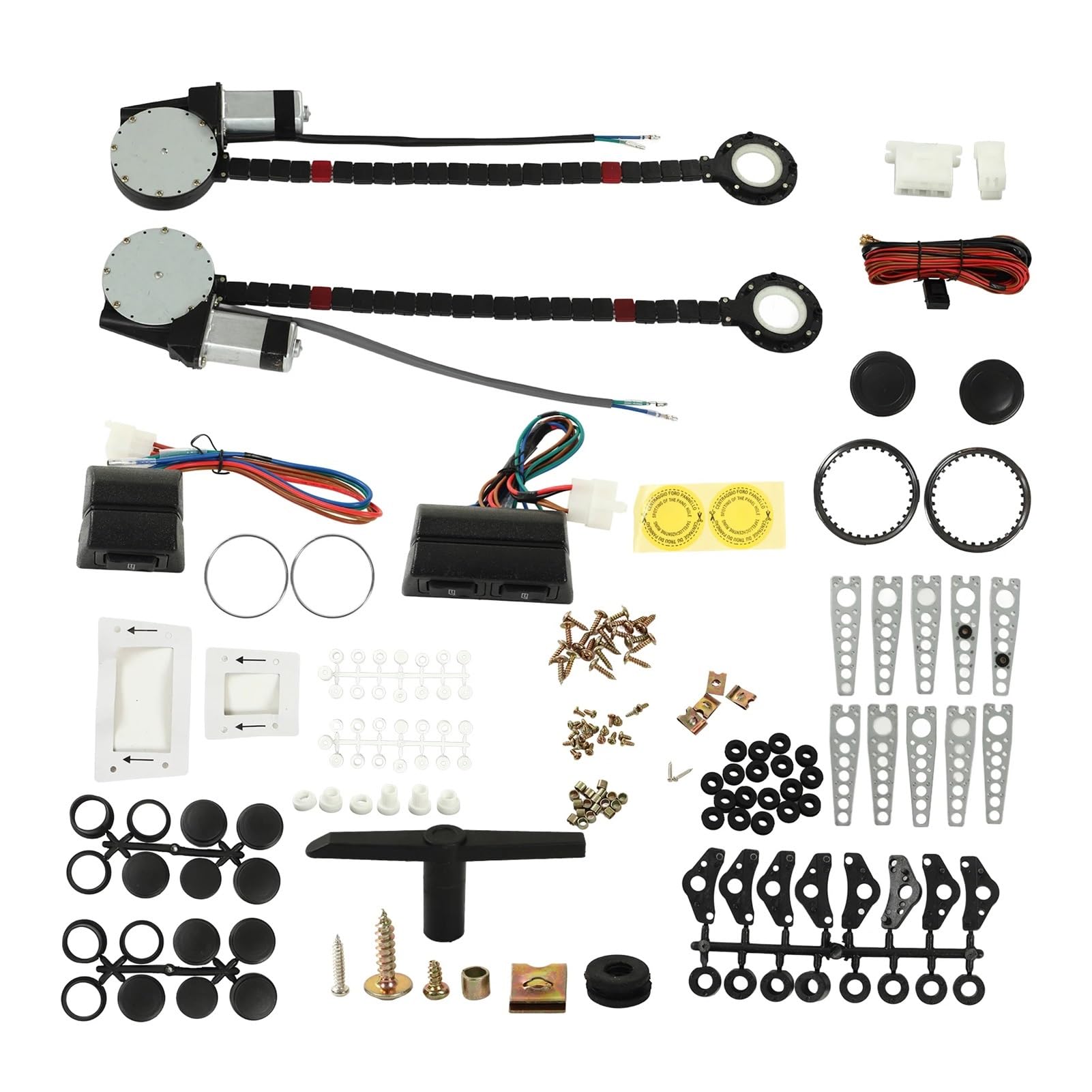 Fensterheber Universal Für 2 Tür Pickup LKW Vans SUVs 12V Power Fensterheber Regler Conversion Kit Mit Power Harness Elektrischer Fensterheber(Style B) von KEFFUBPG