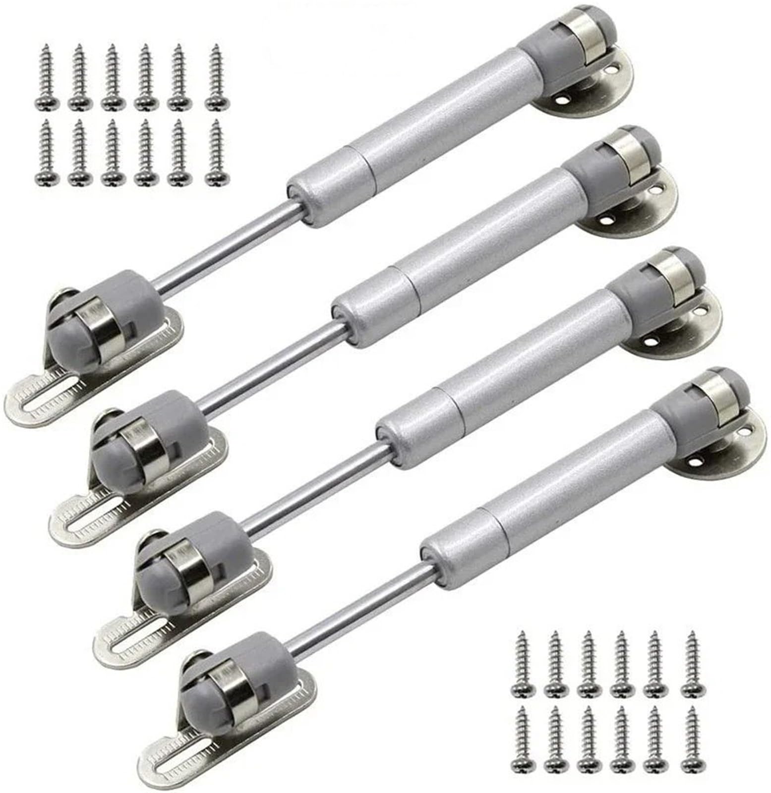 Gasfeder 2/4 Stück Pneumatische Stange 20/40/60/80/100/200N Möbelscharnier Küchenschrank Türlift Pneumatische Unterstützung Hydraulische Gasfederstrebe Heckklappendämpfer(4Pcs 80N) von KEFFUBPG