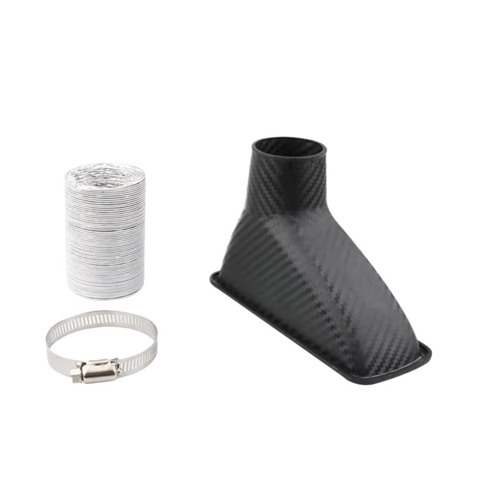 Luftansaugschlauch 1 Stück Carbon Fiber Look Universal Auto Front Stoßstange Einlass Air Turbo Air Intake Pipe Kit ABS Turbine Inlet Kit Rohr Luft Funnel Auto Ansaugschlauch(Square) von KEFFUBPG