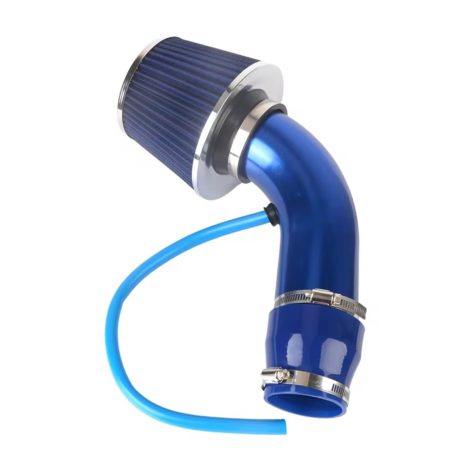 Luftansaugschlauch Universal Aluminium Auto Cold Air Intake System 76mm/3 Zoll Mit Luftfilter Turbo Induktion Rohr Rohr Kit Auto Zubehör Auto Ansaugschlauch(Blau) von KEFFUBPG