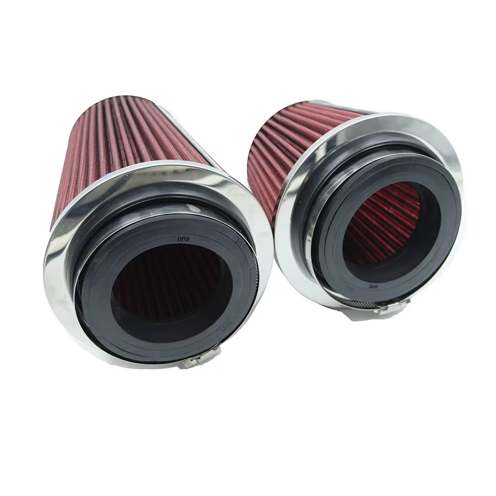 Luftansaugschlauch Universal-Autoteile 76/89/101 MM Auto-Luftfilter High Flow Ansaugfilter Ansaugfilter Sport Power Mesh Cone Kaltluft-Ansaugkit Auto Ansaugschlauch(Long red) von KEFFUBPG