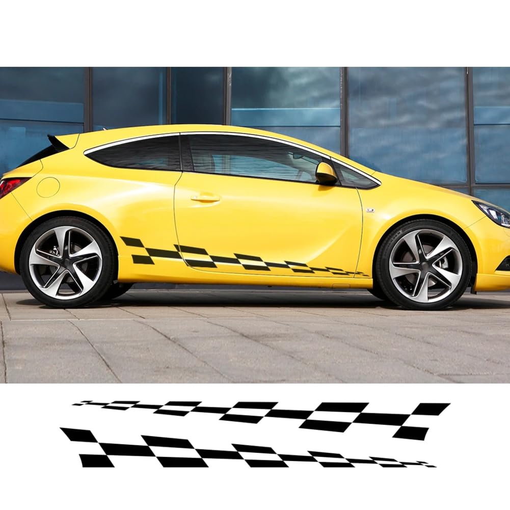 2 STÜCKE Auto Vinyl Seitenstreifen Aufkleber, für Opel Adam Astra Viva Corsa Auto Graphics Racing Sport PVC Aufkleber Tuning Zubehör von KEHHZUHL