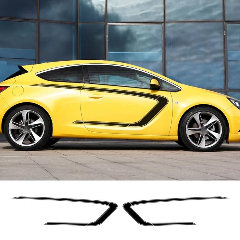 2pcs Auto Seitentür Aufkleber, für Opel Astra h j g k GTC Auto Tuning Zubehör Racing Sport Styling Vinyl Film Aufkleber von KEHHZUHL