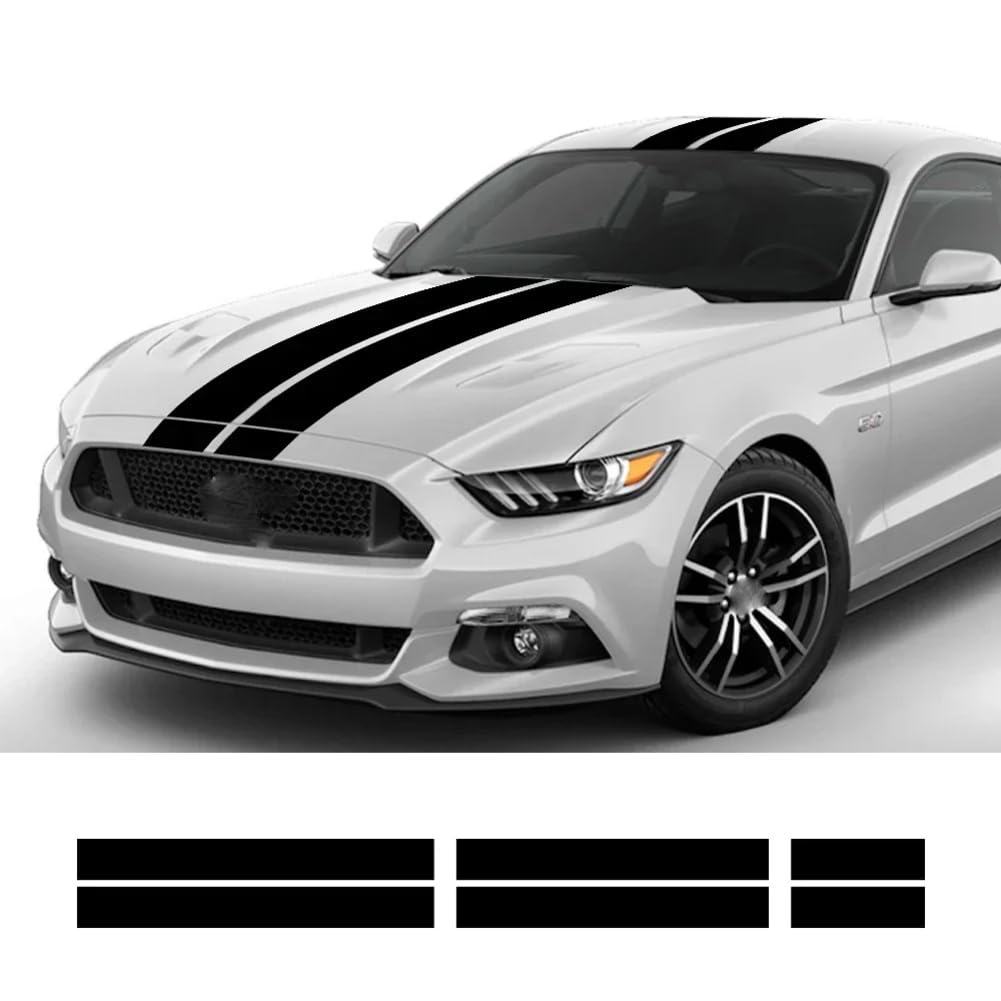 3Pcs Auto Aufkleber Auto Motorhaube Bonent Dach Heck Dekor Aufkleber Grafik Streifen Kit Vinyl Tuning Abdeckung, für Ford Mustang GT500 GT350 GT von KEHHZUHL