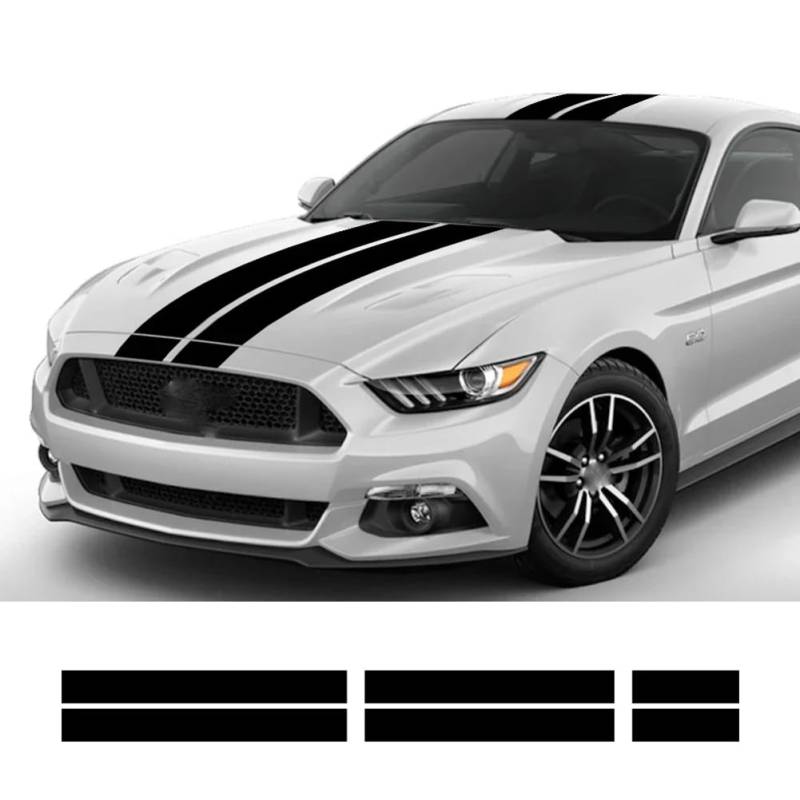 3Pcs Auto Aufkleber Auto Motorhaube Bonent Dach Heck Dekor Aufkleber Grafik Streifen Kit Vinyl Tuning Abdeckung, für Ford Mustang GT500 GT350 GT von KEHHZUHL