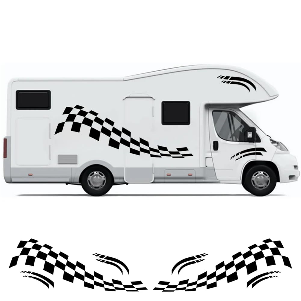 6 STÜCKE Racing Wohnmobil Auto Karosserie Dekor Aufkleber Grafik Vinyl Streifen, für Camper RV Aufkleber Van Horsebox Caravan Zubehör von KEHHZUHL