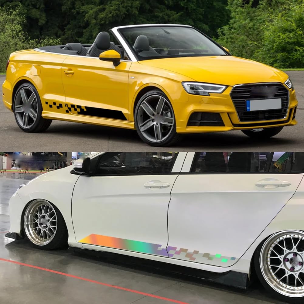 Auto Grafik Seitenschweller Tür Aufkleber Vinyl Film Aufkleber Dekoration Auto Zubehör, für Audi A3 8V 8P 8Y 8L Limousine Sportback S3 RS3 von KEHHZUHL