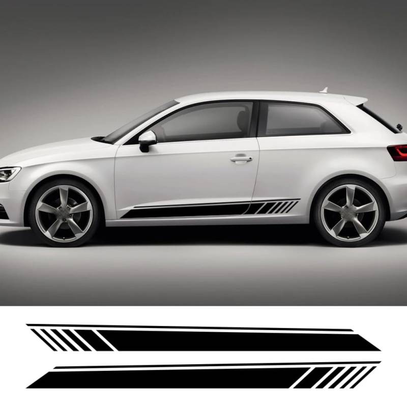 Auto Tür Grafik Seitenschweller Aufkleber Racing Sport Aufkleber Außenzubehör, für Audi A3 8V 8P 8Y S3 RS3 Limousine Sportback TFSI von KEHHZUHL