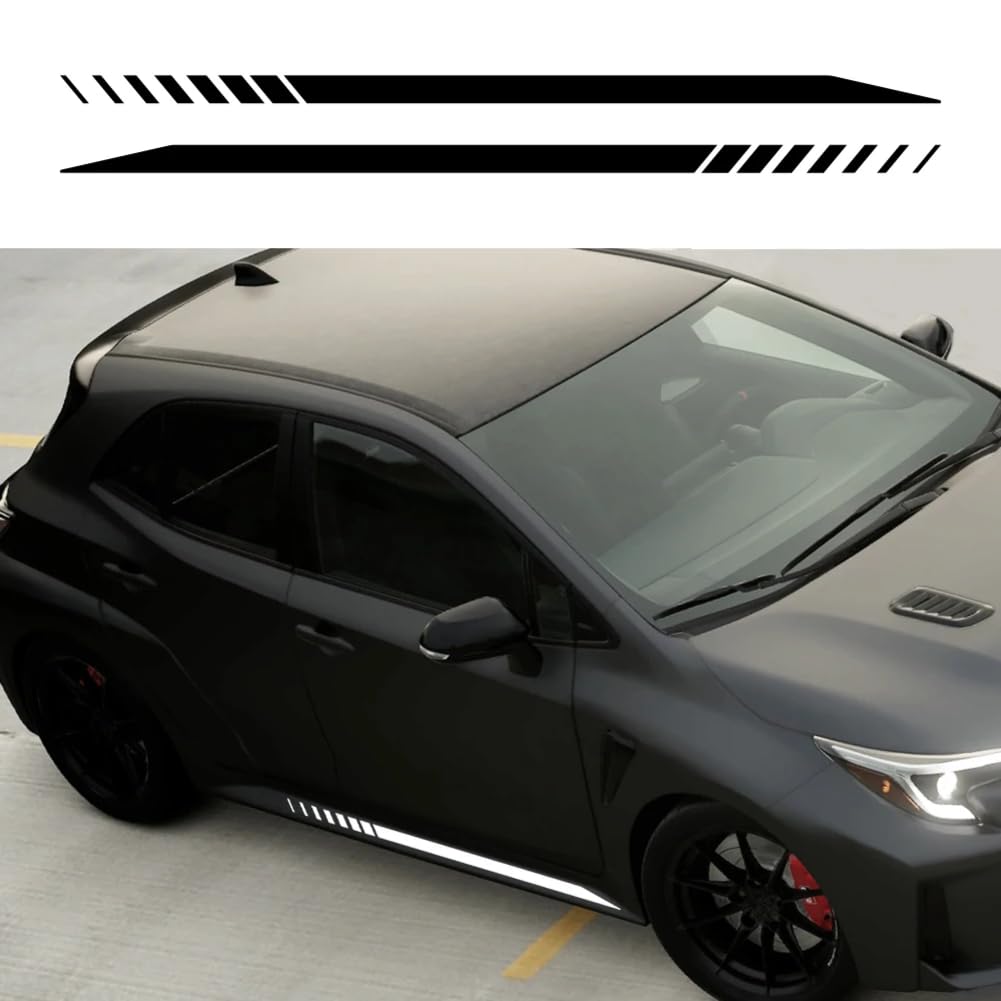 Auto Vinyl Aufkleber Seitenschweller Grafik Racing Streifen Aufkleber Wasserdichtes Dekor Zubehör, für Toyota Corolla GR Four Hatchback von KEHHZUHL