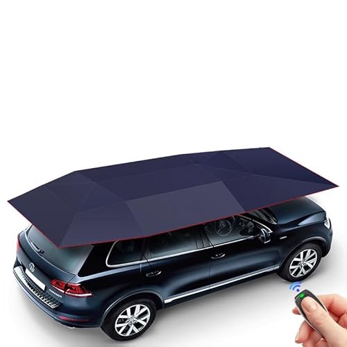 KELUNIS Autoschirm Sonnenschutz Vollautomatisches Autozelt Dachüberdachung Der Autozeltabdeckung Abdeckung Beweglicher Carport gefalteter,Blau,with Stand von KELUNIS