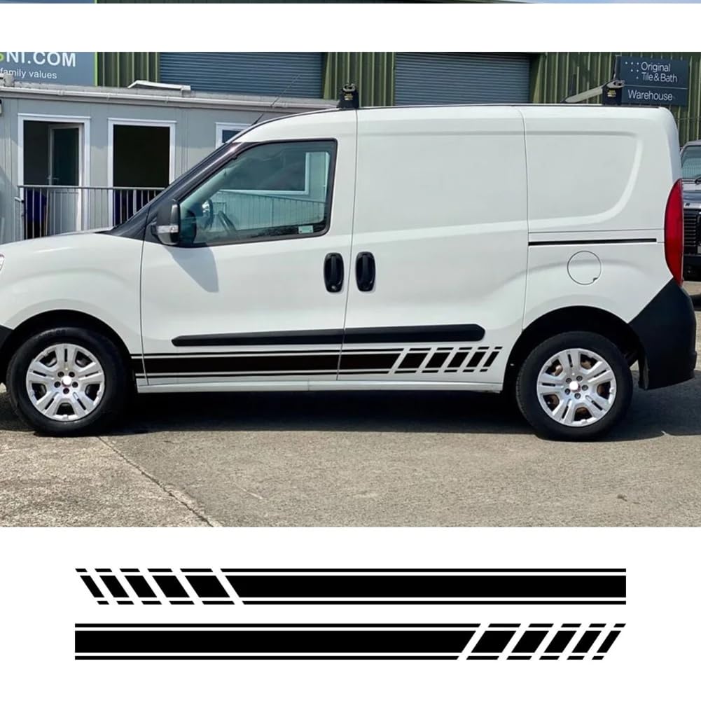 2 STÜCKE Autoaufkleber, Für FIAT Doblo Cargo, Für Panorama Vauxhall, Für Opel, Für Combo Camper Van Grafiken Vinyl Aufkleber Tuning Autozubehör von KEMISTER