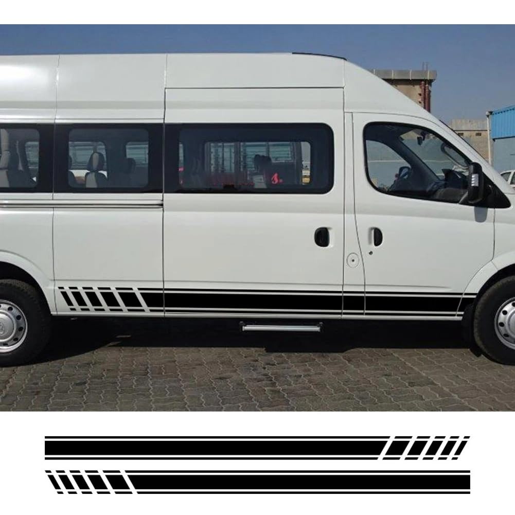 2 STÜCKE Autotür-Seitenaufkleber, Für Maxus V80 Camper Cargo Van Teile Liniengrafiken Streifen Vinyl Aufkleber Tuning Autozubehör von KEMISTER