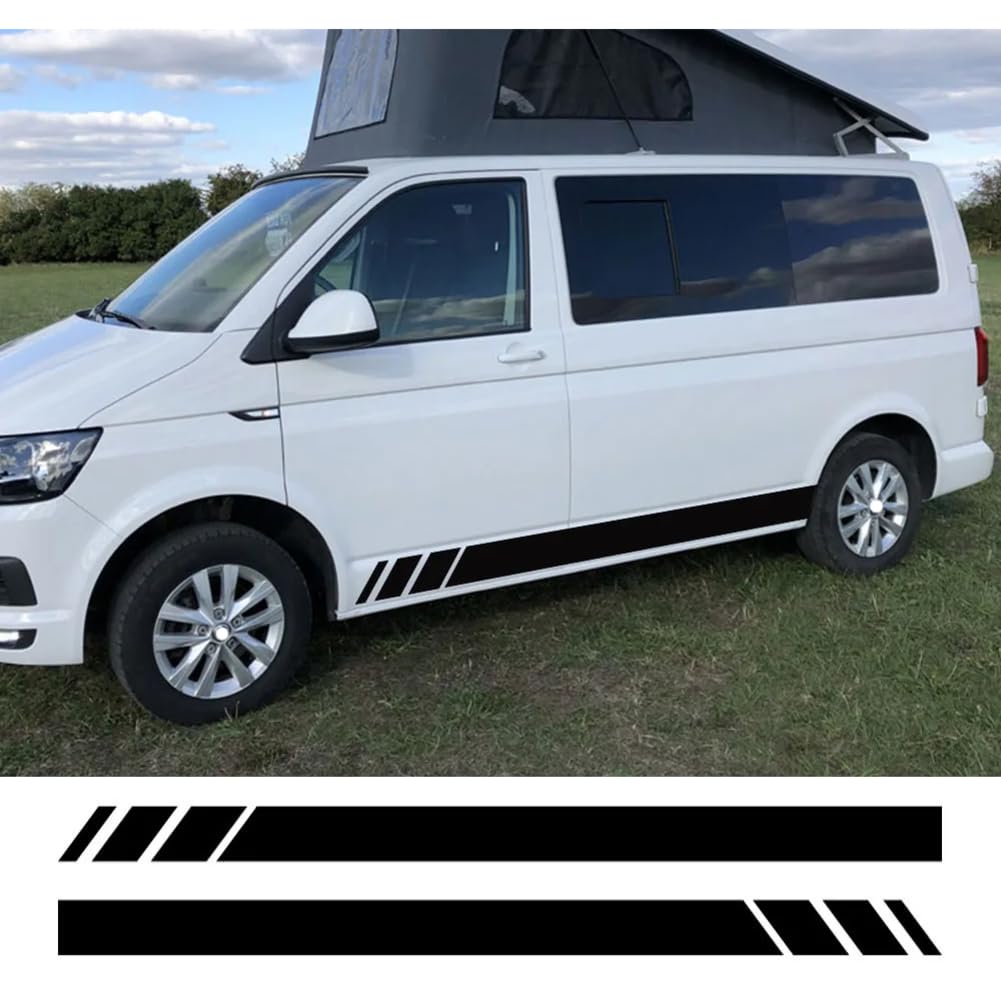 2 STÜCKE Autotür-Seitenaufkleber, Für VW Transporter T4 T5 T6, Für Caravelle Multivan Camper Van Vinyl Aufkleber Zubehör von KEMISTER