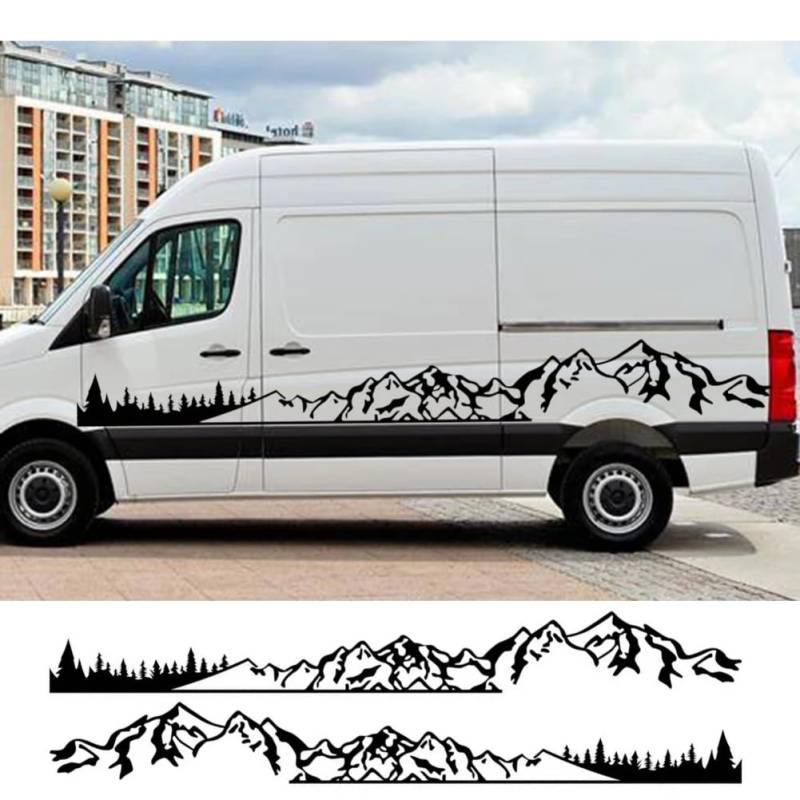 2 Teile/los Autoaufkleber Wohnmobil Camper Van DIY Streifen Berg Grafik Aufkleber, Für VW, Für Crafter, Für Tuning Zubehör von KEMISTER