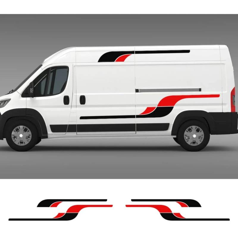 4 STÜCKE Autotür-Seitenaufkleber, Für Citroen Relay, Für Jumper, Für FIAT Ducato, Für Peugeot, Für Boxer Vinyl Film Aufkleber Tuning Autozubehör von KEMISTER