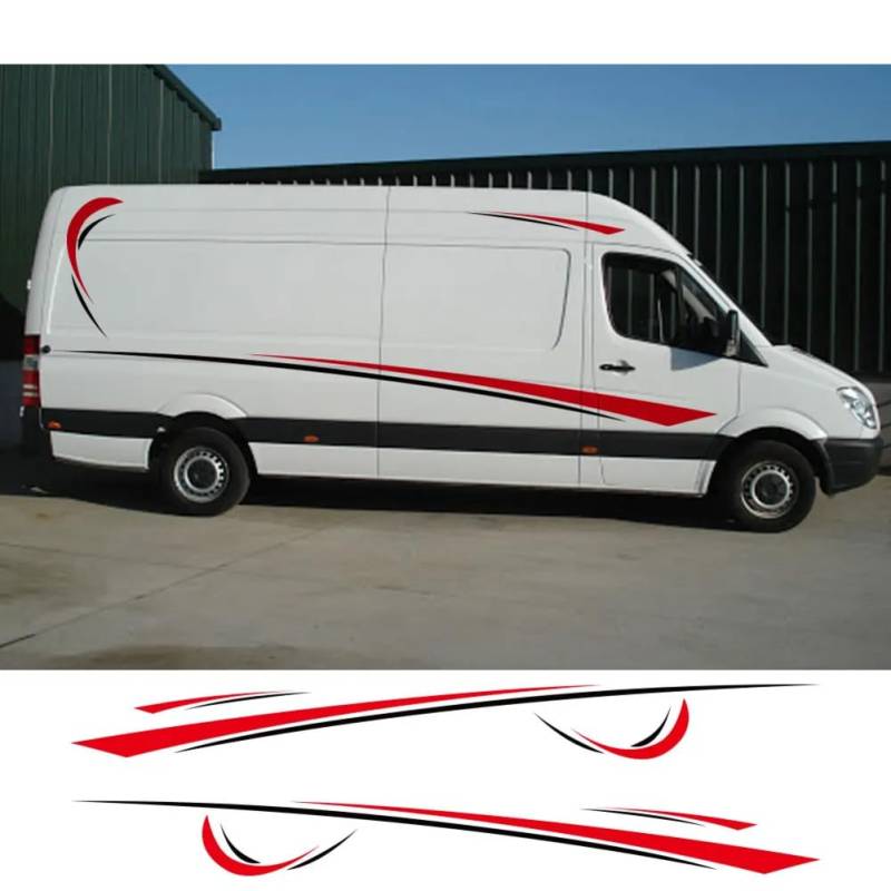 Autoaufkleber Wohnmobil Caravan RV Streifen Camper Van Vinyl Aufkleber Auto Tuning Zubehör, Für M=ercedes B=ENZ Sprinter W906 515 von KEMISTER