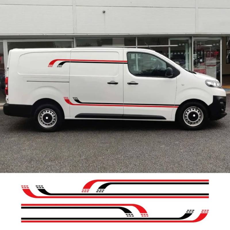 Autoseitenaufkleber, Für Peugeot Expert Traveller, Für FIAT Scudo, Für Citroen Jumpy Tuning Autozubehör, Für Line Graphics Vinyl Film Decals von KEMISTER