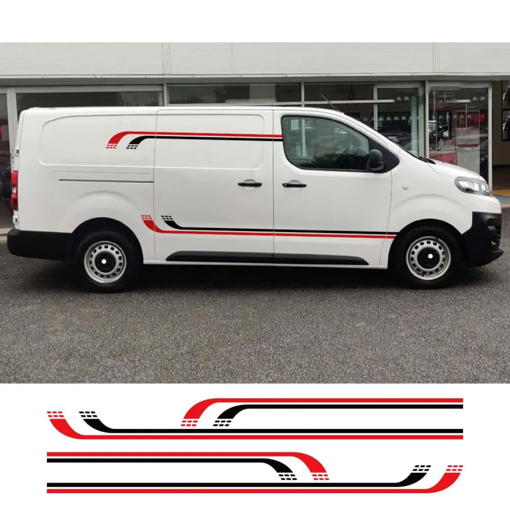 Autoseitenaufkleber, Für Peugeot Expert Traveller, Für FIAT Scudo, Für Citroen Jumpy Tuning Autozubehör Liniengrafiken Vinylfolie Aufkleber von KEMISTER