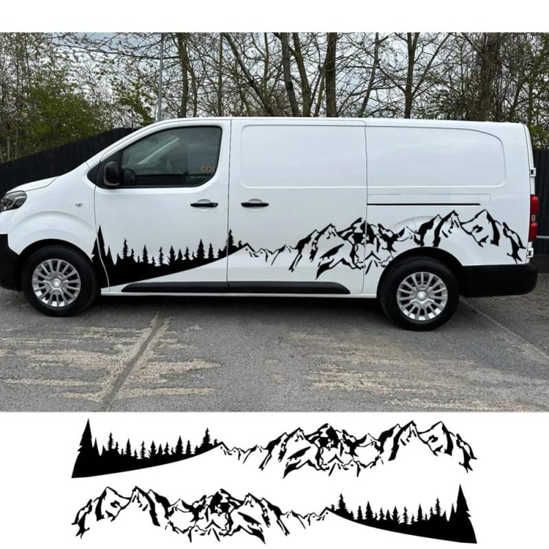 Berge Wald Styling Van Karosserie Seitenaufkleber, Für Toyota ProAce Verso, Für City Car Camper Grafik Dekor Aufkleber Autozubehör von KEMISTER