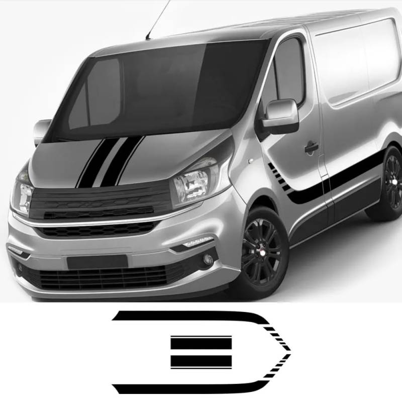 Für FIAT Talento 4 Teile/los Autoaufkleber Camper Van Motorhaube Seiten Racing Wohnmobil Streifen Grafiken Vinyl Aufkleber Autozubehör von KEMISTER