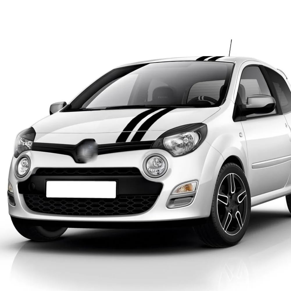 Racing Stripe Style Car Kit Aufkleber, für Renault Twingo 2 3 Vinyl Film Motorhaube Dach Heck Dekor Aufkleber Auto Tuning Zubehör von KEMQCBMJ