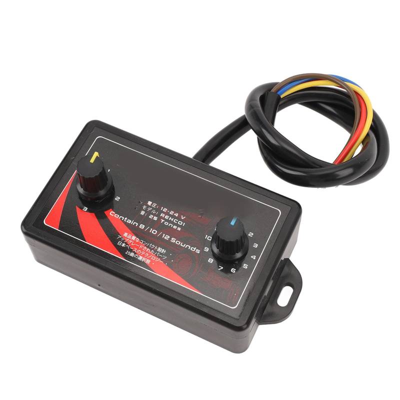 Autohupen Controller, 25 Soundeffekte, Professionell, DC 12 V Bis 24 V, Universell Passend für Auto, Motorrad, LKW, Boot von KENANLAN