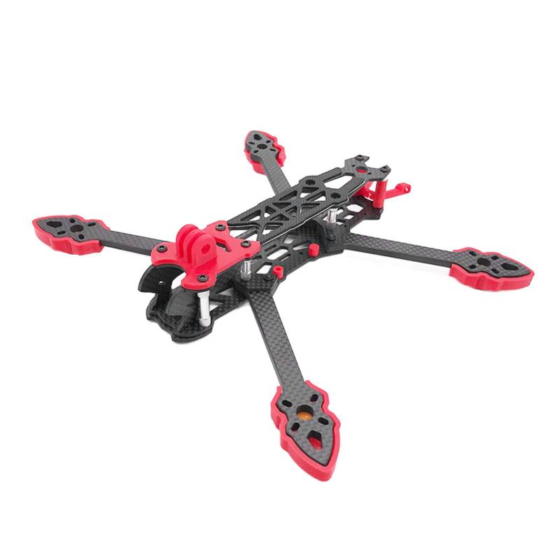 KENANLAN Quadcopter Rahmen Kit, FPV Racing Drohne Rahmen Professioneller 225mm Radstand Carbon Fiber Quadcopter Rahmen RC Drone Zubehör (Rot) von KENANLAN