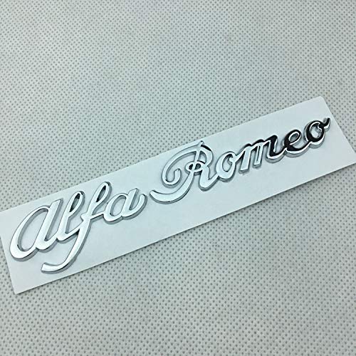 Auto Emblem Logo Aufkleber für Alfa Romeo 4C, Autoaufkleber Emblem Abziehbilder Emblem Auto Zubehör Tuning Sticker,Silver von KENANS