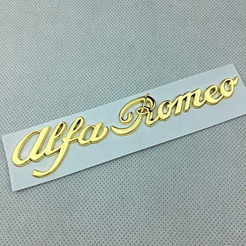 Auto Emblem Logo Aufkleber für Alfa Romeo Giulia 952 147 156 159 Spider Sportwagon GT GTV, Autoaufkleber Emblem Abziehbilder Emblem Auto Zubehör Tuning Sticker,Yellow von KENANS