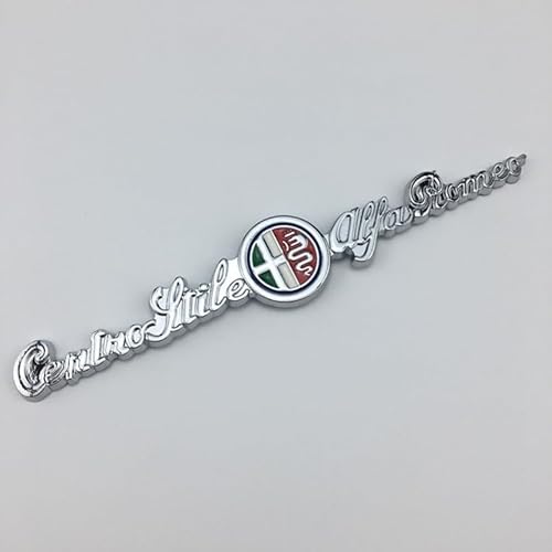 Auto Emblem Logo Aufkleber für Alfa Romeo Giulia Giulietta Mito Stelvio 159 156 147, Autoaufkleber Emblem Abziehbilder Emblem Auto Zubehör Tuning Sticker,Silver von KENANS