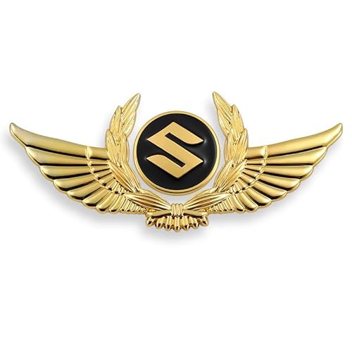 KENANS Auto Emblem Logo Aufkleber für Suzuki Alto Baleno Ignis Jimny S-Cross Swift SX4 S-Cross, Metall, Gold, Chrom, Fahrzeug-spezifisch von KENANS