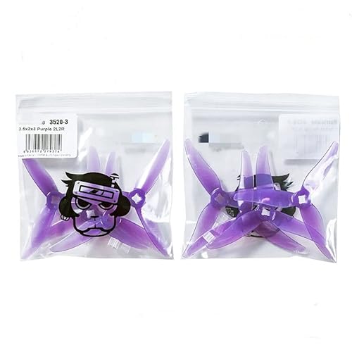 UAV For 3520 12pairs 3,5 Zoll 3-Blade PC Propeller for FPV 1806/2004 Bürstenloser Motor Freestyle 3 Zoll Cine Whoop Drohne Spielzeug(12 pairs Purple) von KESKPAMH