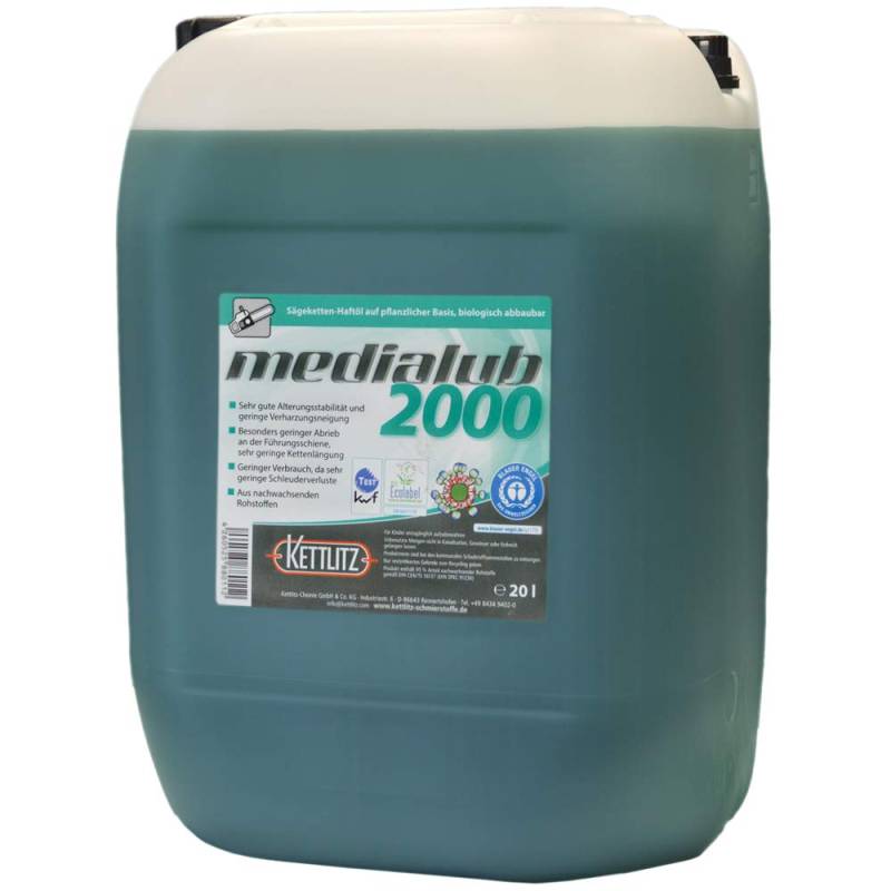 20 Liter Bio Kettenöl KETTLITZ-Medialub 2000 "Blauer Engel" Sägekettenhaftöl biologisch abbaubar von KETTLITZ-Medialub