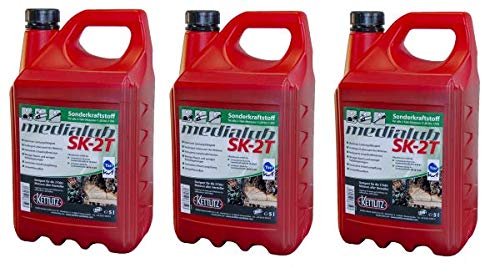 3 x 5 Liter KETTLITZ-Medialub SK-2T Alkylatbenzin für 2 Takt, Zweitaktmotoren, KWF Geprüft von KETTLITZ-Medialub