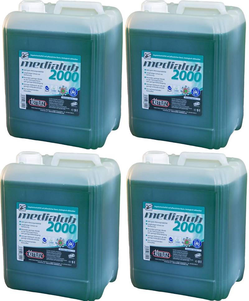 4 x 5 Liter Bio Kettenöl KETTLITZ-Medialub 2000 "Blauer Engel" Sägekettenhaftöl biologisch abbaubar von KETTLITZ-Medialub