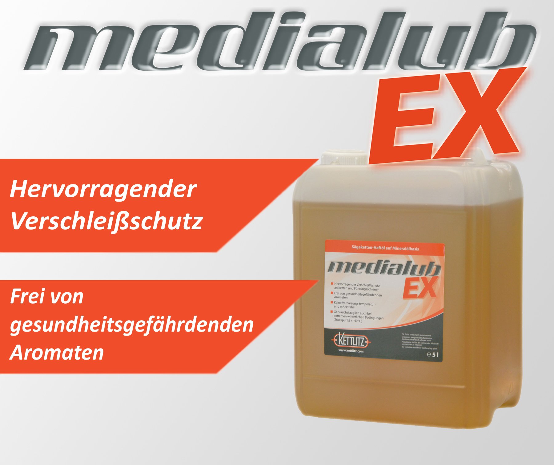 5 Liter Mineralisches Hochleistungs Kettenöl KETTLITZ-Medialub EX Sägekettenhaftöl auf Mineralölbasis von KETTLITZ-Medialub