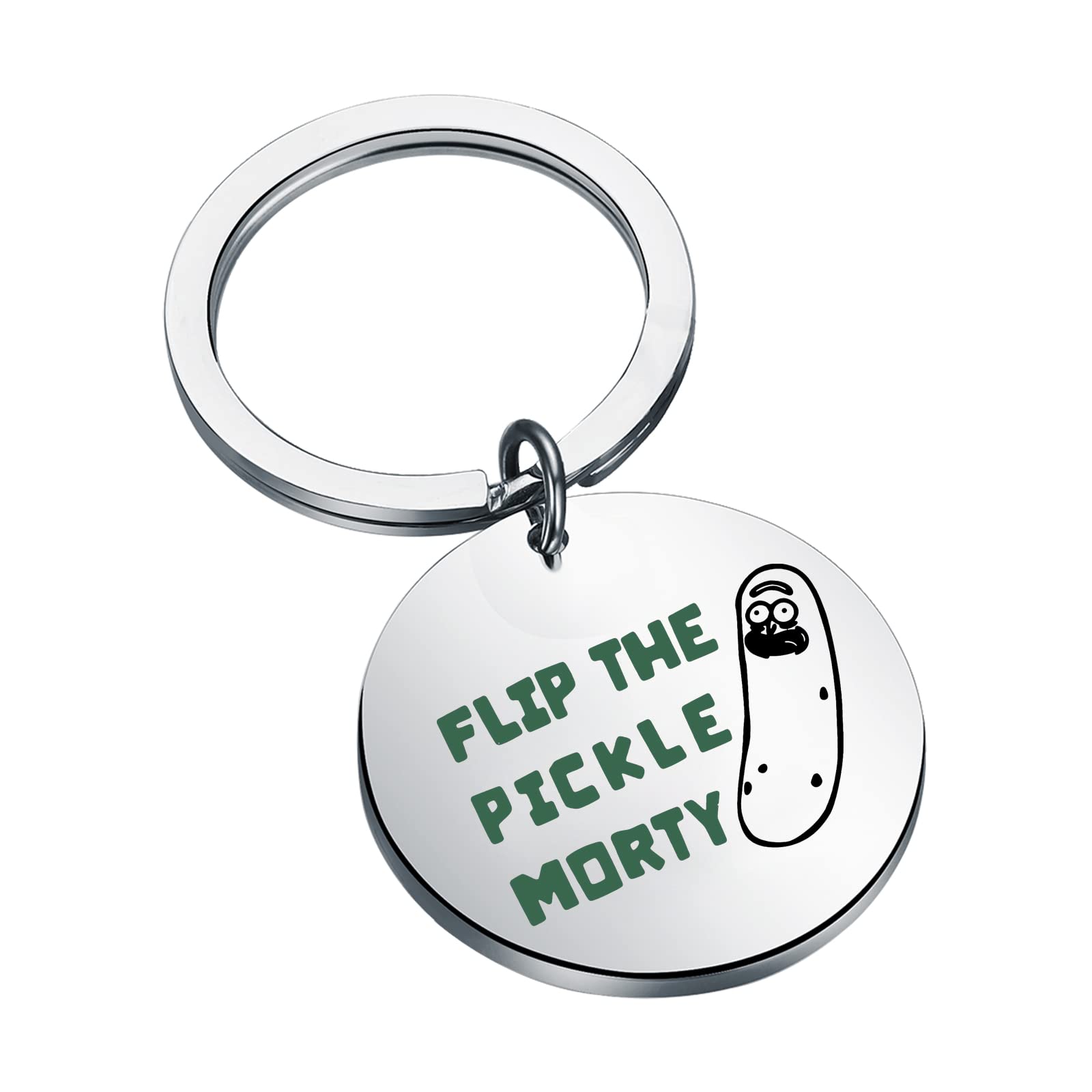 KEYCHIN Lustiger Pickle-Schlüsselanhänger, Film-Fans, Geschenk, Flip The Pickle, Schmuck für Freunde und Familie, Pickle Morty K-s, groß von KEYCHIN