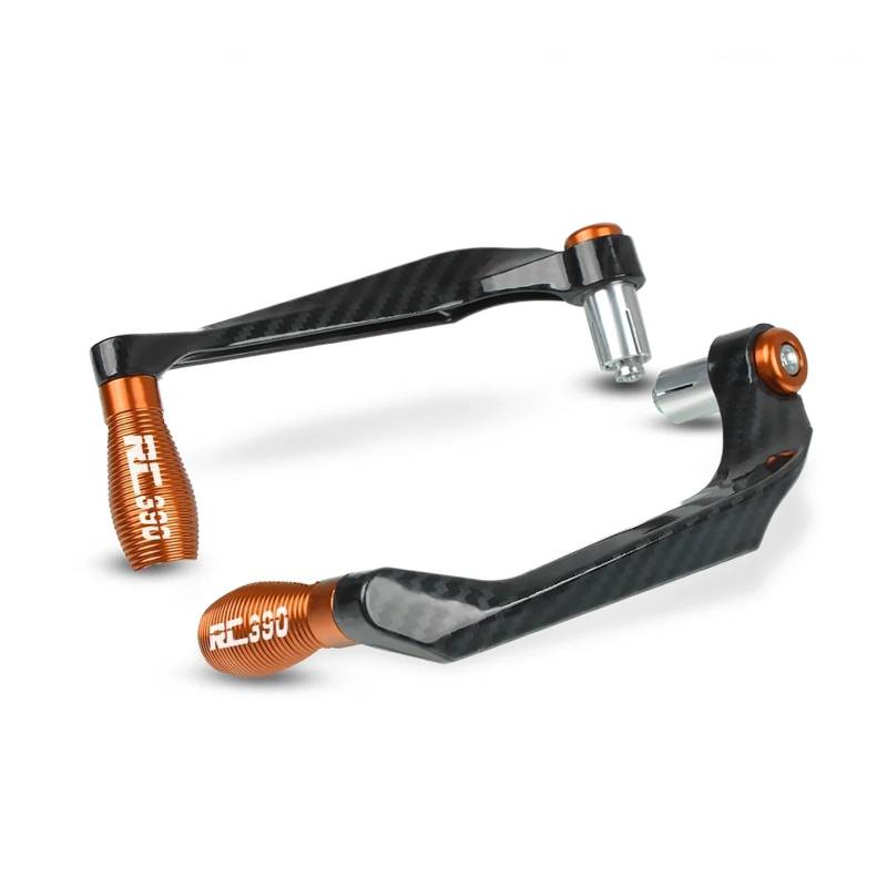 Bremskupplungshebelschutz Für RC390 2010-2020 2019 2018 2017 22mm Motorrad Zubehör Griff Bar Grips End Bremse Kupplung Hebel Schutz Schutz(Orange RC390 Logo) von KFHBNI