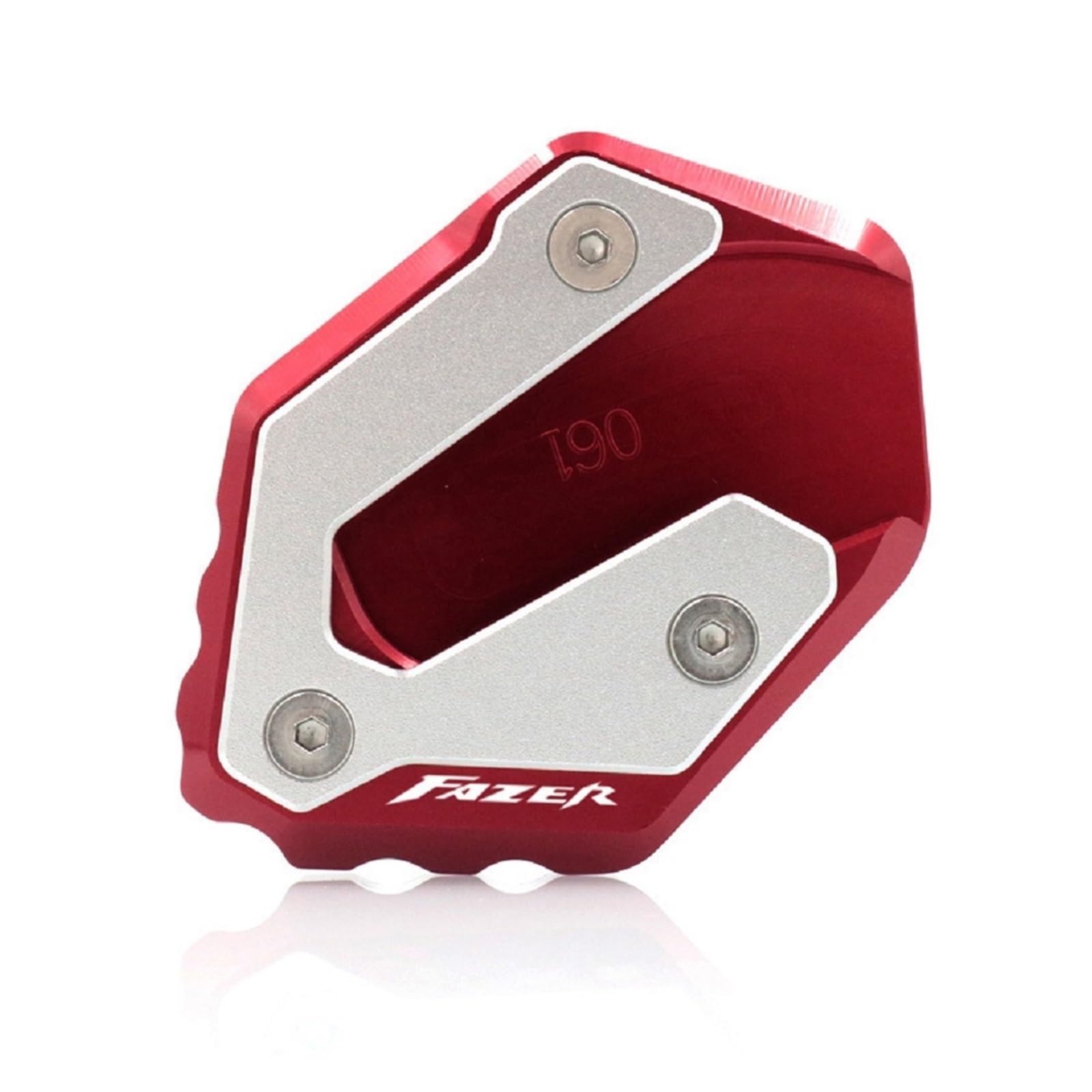 Motorrad-Seitenständerplattenpolster Für FZ6 FZ6R FZ6-S2 2004-2009 Motorrad CNC Kickstand Fuß Seitenständer Verlängerung Pad Stützplatte Vergrößern(FAZER Red) von KFHBNI