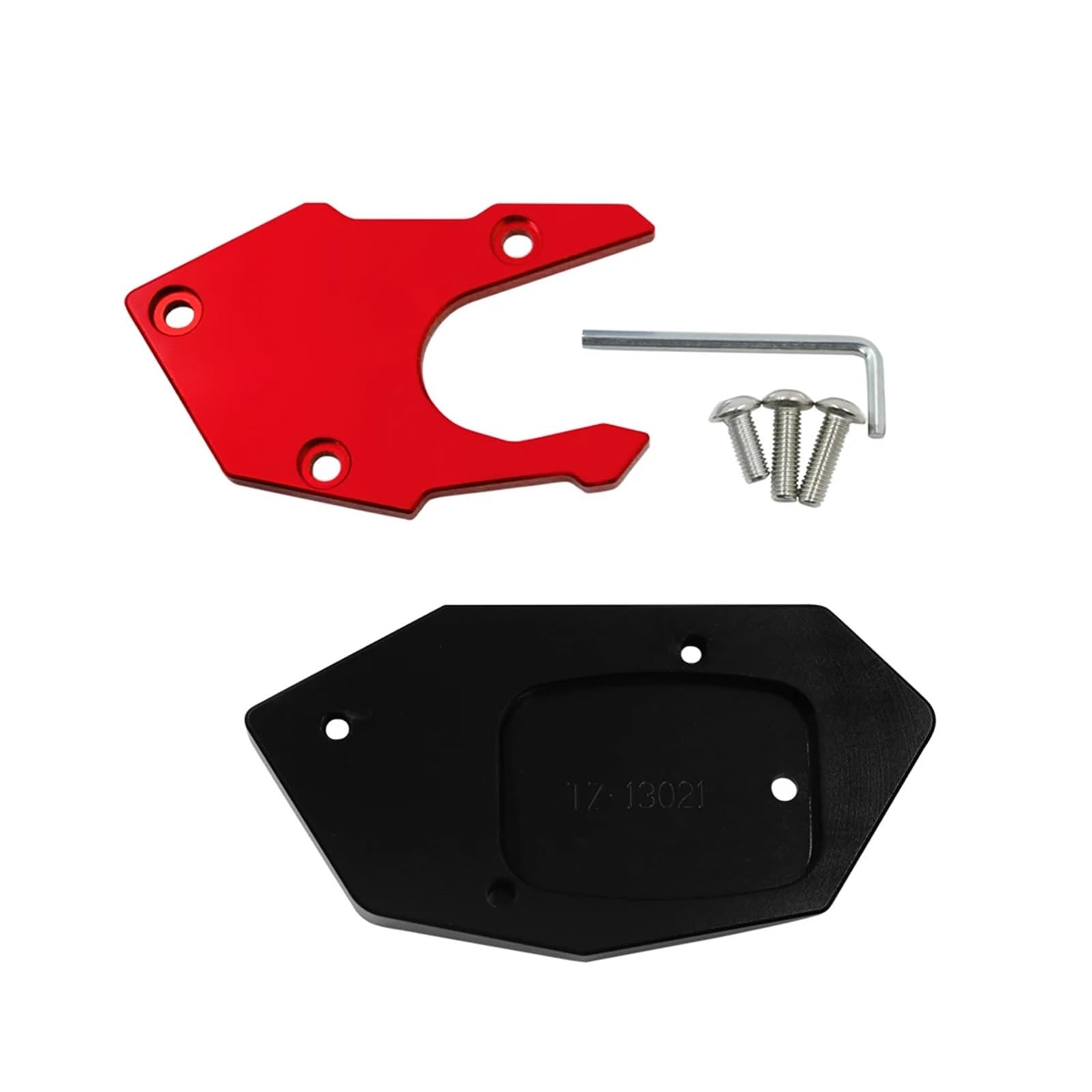 Motorrad-Seitenständerplattenpolster Für HON@&DA CBR650R 2019-2020 Motorrad CNC Kickstand Extension Pad Fuß Seitenständer Platte(Red-no Logo) von KFHBNI