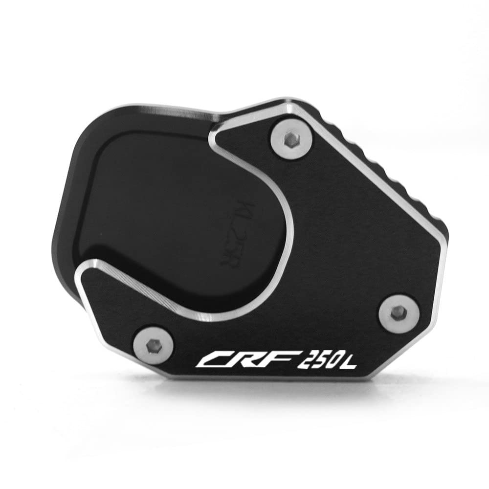 Motorrad-Seitenständerplattenpolster Für HON@&DA CRF250L Rally CRF250 2017-2023 Motorrad Kickstand Verlängerung Fuß Seitenständer Pad Stützplatte Vergrößern Ständer(Black) von KFHBNI