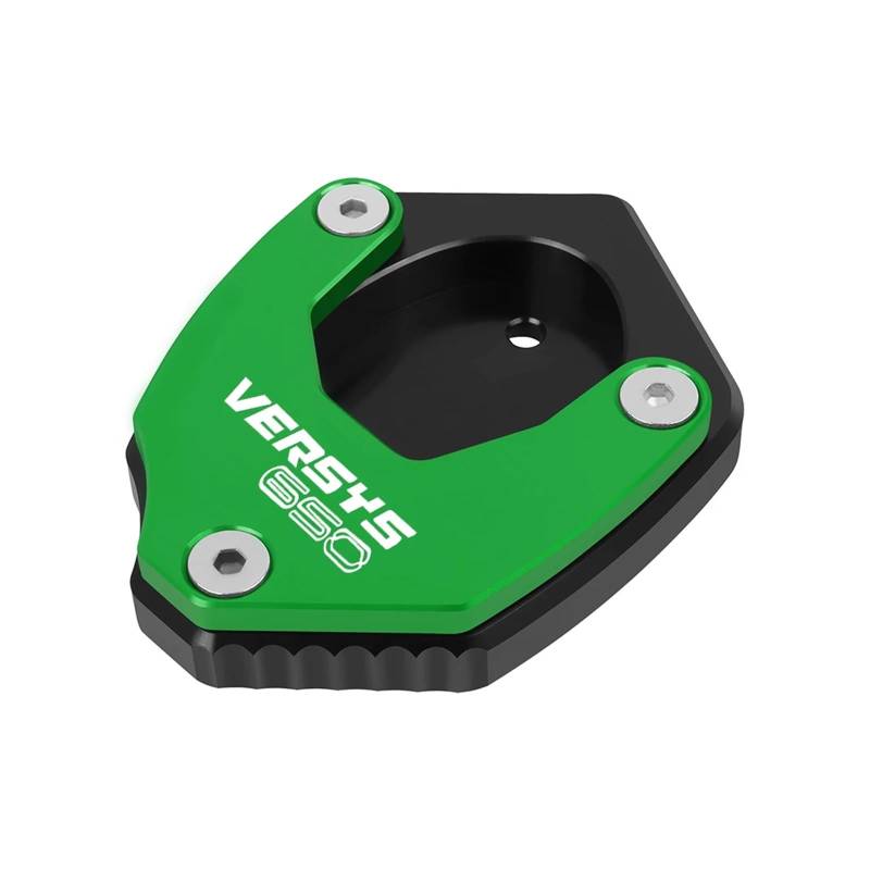 Motorrad-Seitenständerplattenpolster Für KA@&WASAKI 650 2010-2023 2022 2021 2020 2019 Seitenständerplatte Pad Motorrad Kickstand Pad(Green-with Logo) von KFHBNI