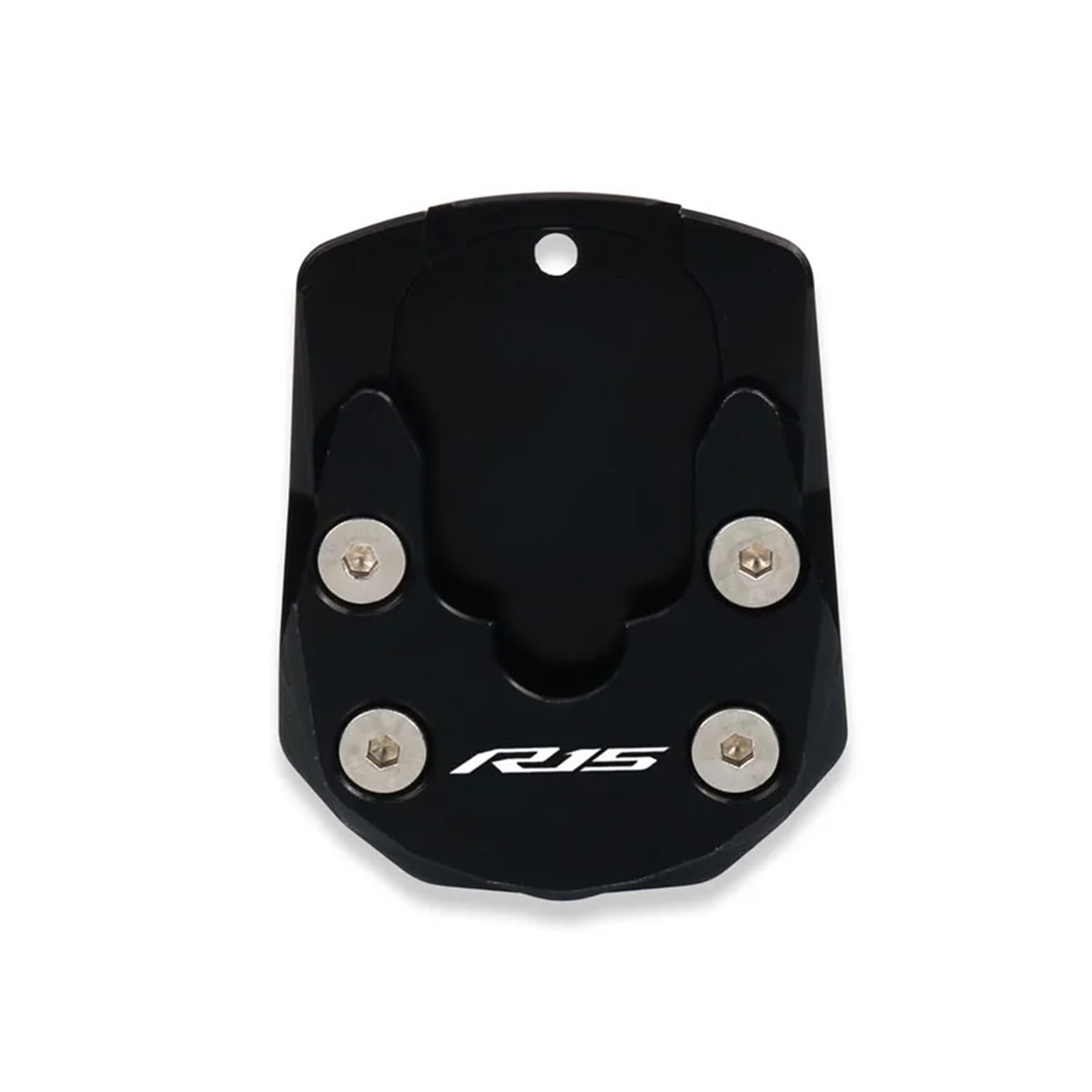 Motorrad-Seitenständerplattenpolster Für YZF R15 V3/V4 2017-2023 Motorrad CNC Kickstand Fuß Seitenständer Verlängerung Pad Stützplatte Vergrößern Ständer(Black) von KFHBNI