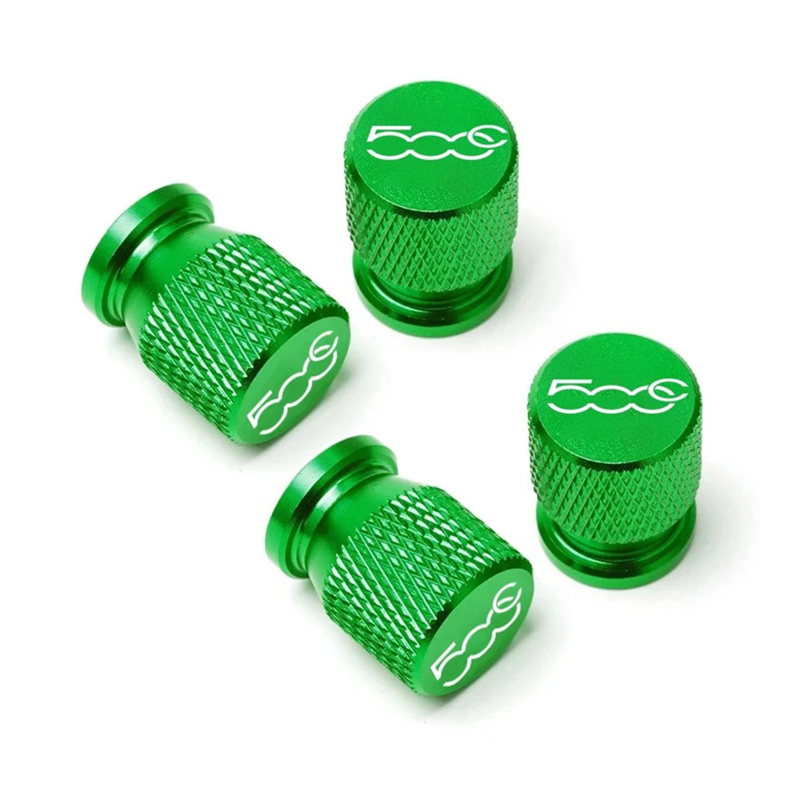 Reifenventilkappen Für 500 500C 2007-2013 Für Panda 2003-2012 Zubehör 4PCS Auto Rad Reifen Ventilkappen Reifen Vorbau Abdeckungen Airdust Wasserdicht(Green) von KFHBNI